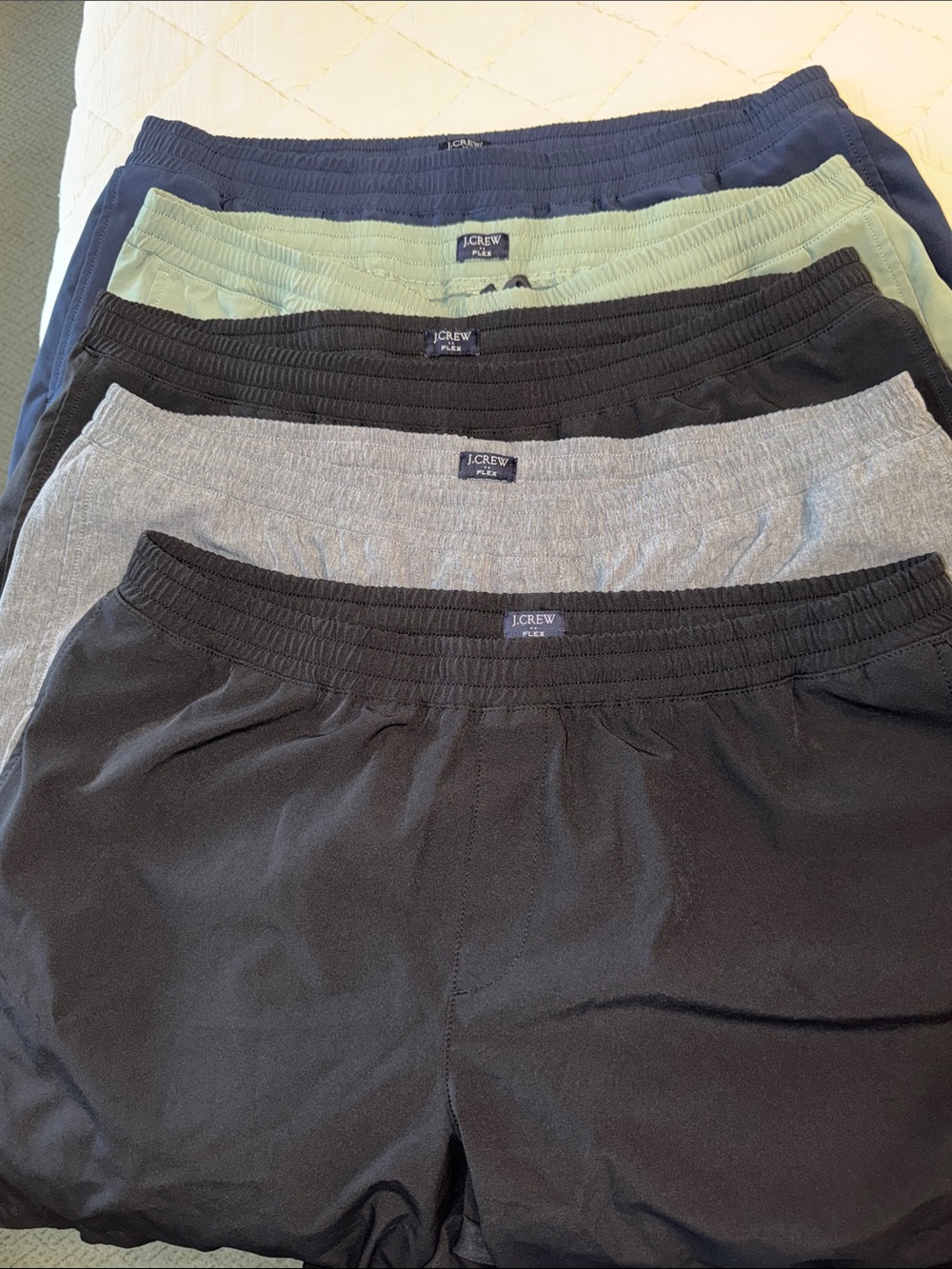 J. Crew Men’s Flat Front Shorts in 2-Black, Gray, Navy, Sage XL see pix